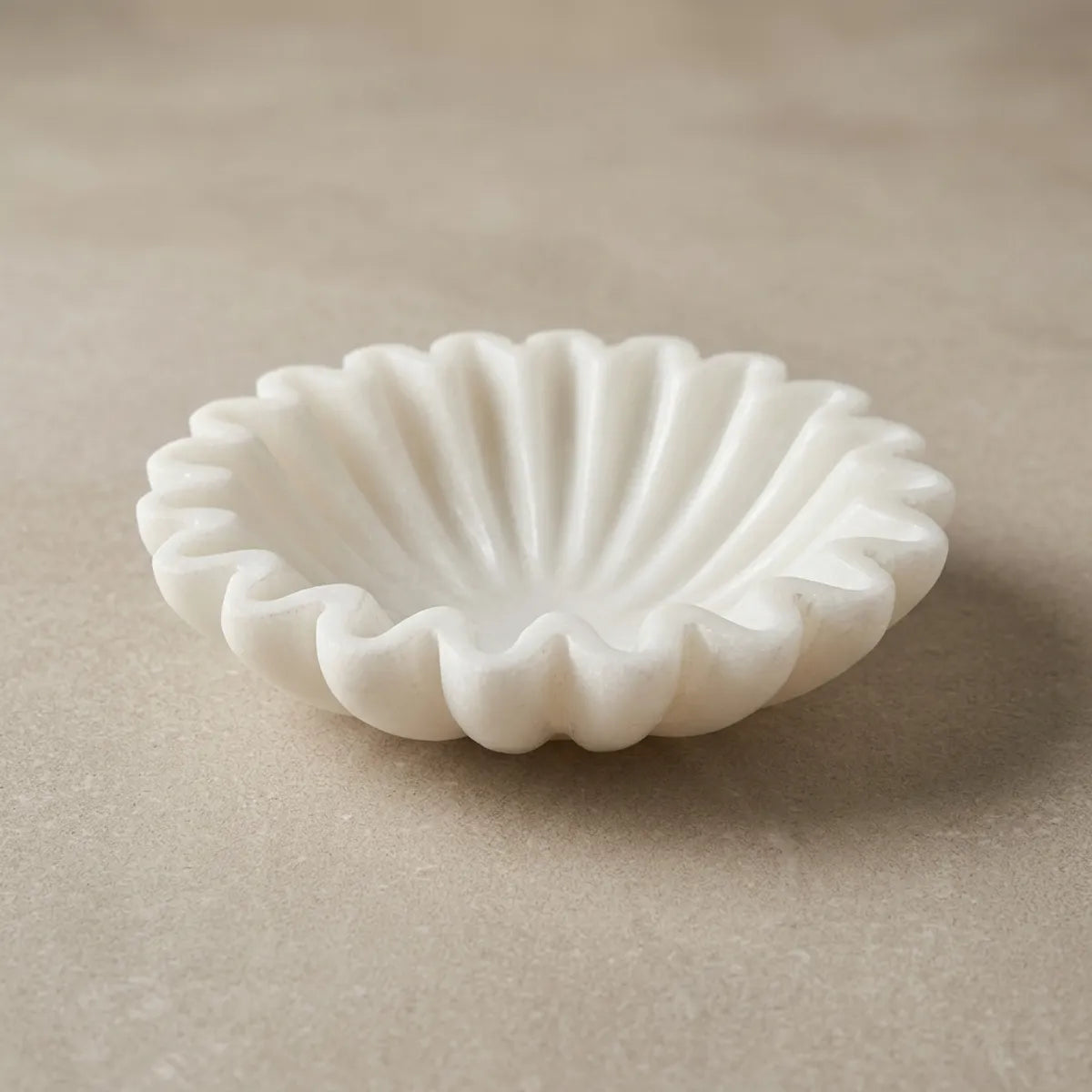 Tvishara Handcrafted 6/8-Inch Makrana White Marble Urli Bowl | Premium Indian White Marble Multipurpose Decorative Urli For Floating Candles, Flowers And Luxury Home Decor