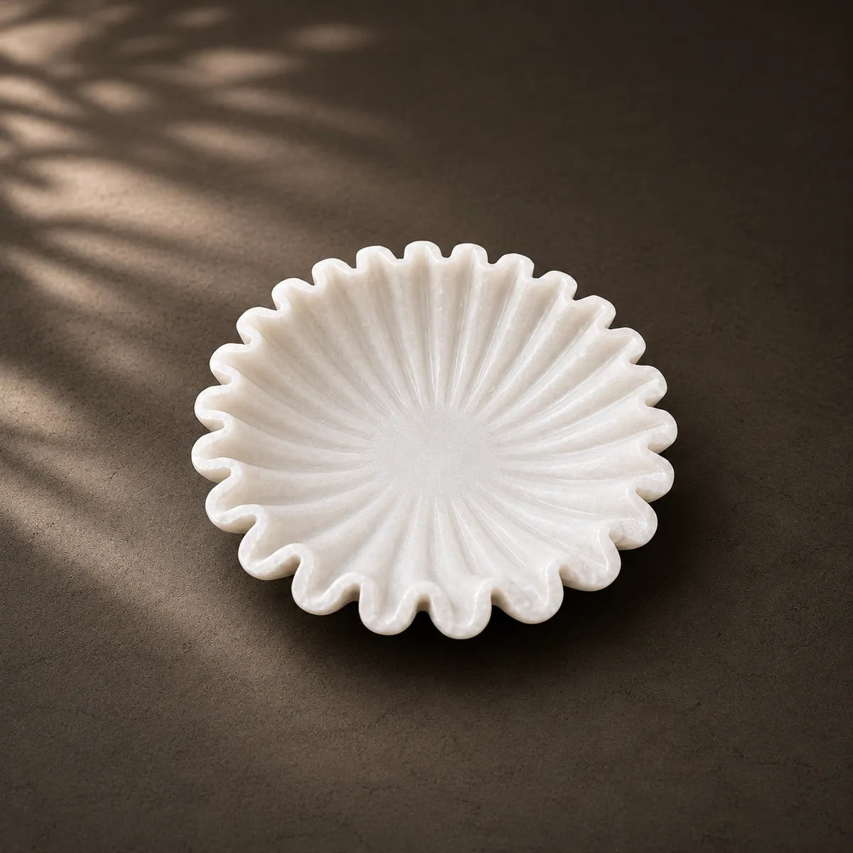 Tvishara Handcrafted 6/8-Inch Makrana White Marble Urli Bowl | Premium Indian White Marble Multipurpose Decorative Urli For Floating Candles, Flowers And Luxury Home Decor