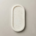 Handcrafted Banswara Marble Oval Tray - Elegant Multipurpose Organizer For Vanity, Bathroom, Coffee Table And Luxury Home Decor