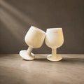 Handcrafted Makrana Marble Wine Goblets - Luxury White Marble Glass Set For Elegant Dining, Entertaining And Home Decor