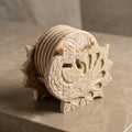 Handcrafted Soapstone Peacock Coaster Set - Beautifully Carved Natural Stone Coasters With Decorative Holder