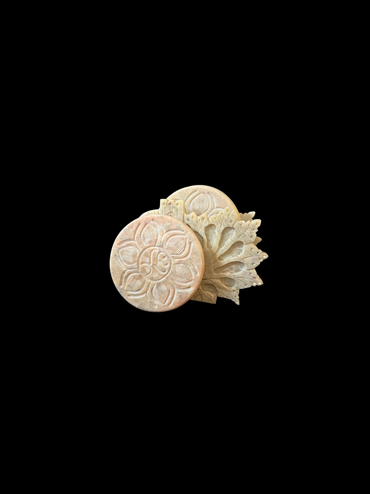 Handcrafted Soapstone Peacock Coaster Set - Beautifully Carved Natural Stone Coasters With Decorative Holder