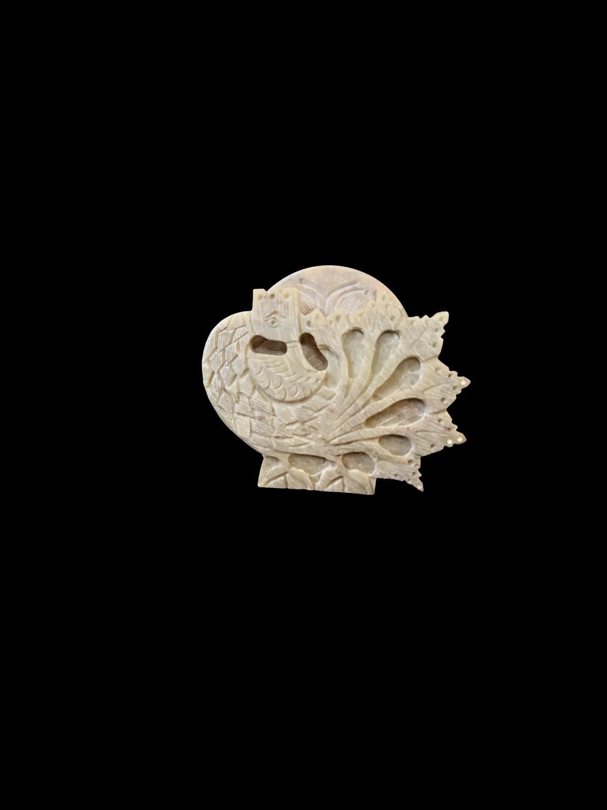 Handcrafted Soapstone Peacock Coaster Set - Beautifully Carved Natural Stone Coasters With Decorative Holder