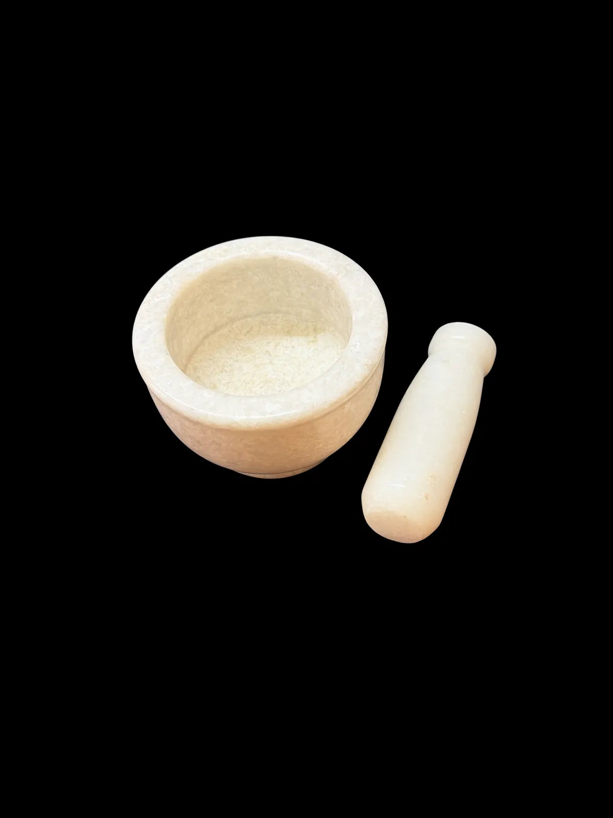 Handcrafted Indian White Marble Mortar And Pestle - Traditional Stone Spice Grinder For Authentic Flavors